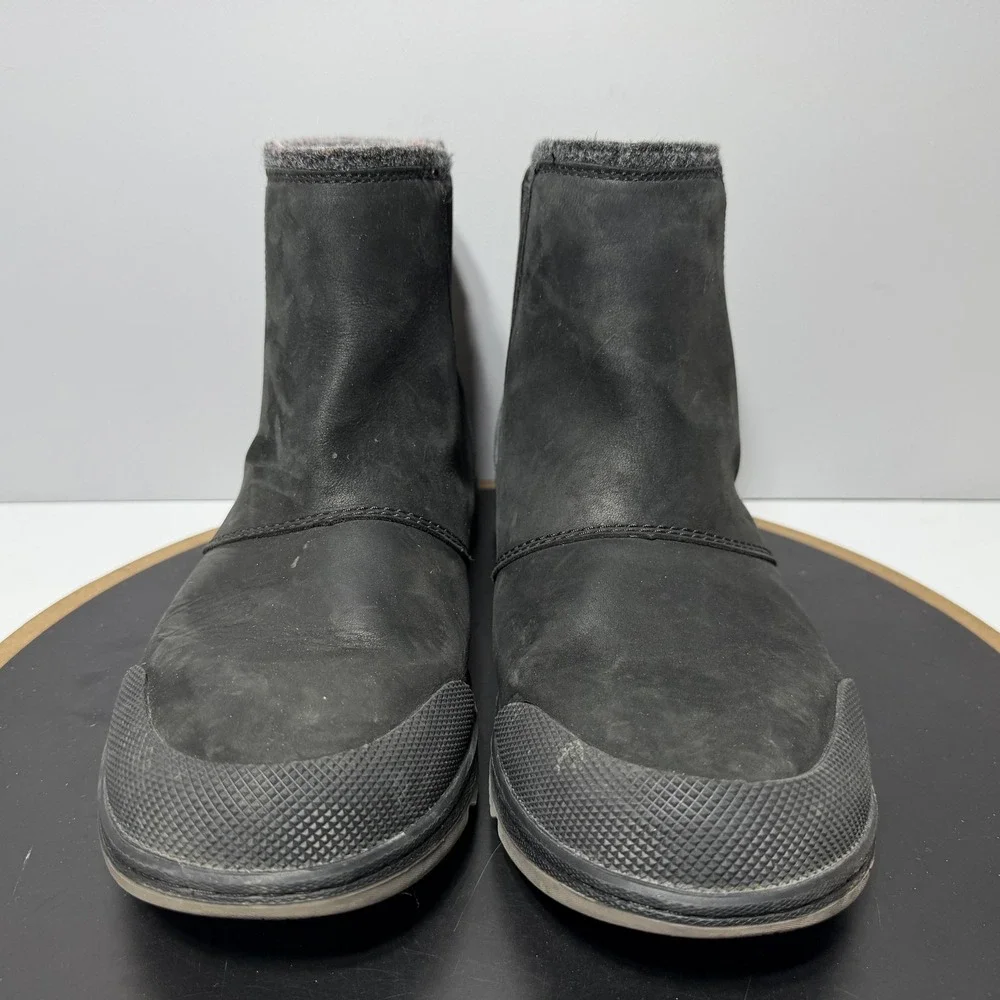 Sorel Boots Mens Size 9 Black Chelsea Ankle Faux Fur Lined Winter‎ LM6078-010